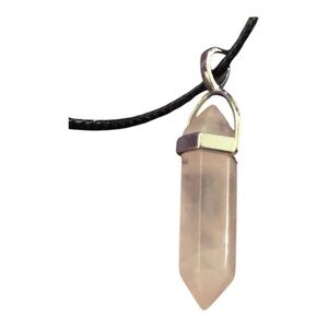 Rose Quartz Crystal Pendant Necklace on 18” Cord Necklace Unisex